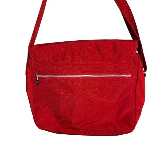 Red Kipling Messenger Bag With Adjustable Strap & Multiple Pockets - Picture 5 of 8